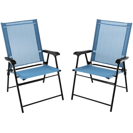 Outdoor Folding Chairs Set of 2, Blue, 65x60x93 cm