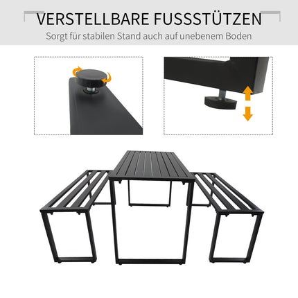 Metal outdoor seating set, 3-piece set, black finish