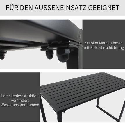 Metal outdoor seating set, 3-piece set, black finish