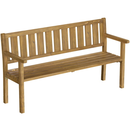 Outdoor Garden Bench, Teak Finish, 3-Seater, 360kg Capacity