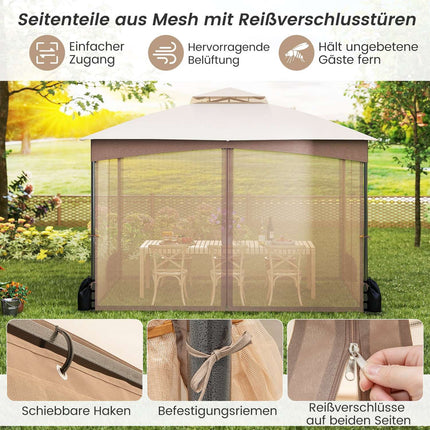 Outdoor Gazebo 3.6 x 3 m with Mosquito Net & Sandbags