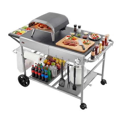 Outdoor Grill Cart, 36.4 x 23.4 in, Wheels, Spice Boxes