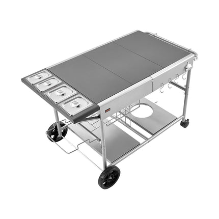 Outdoor Grill Cart, 36.4 x 23.4 in, Wheels, Spice Boxes