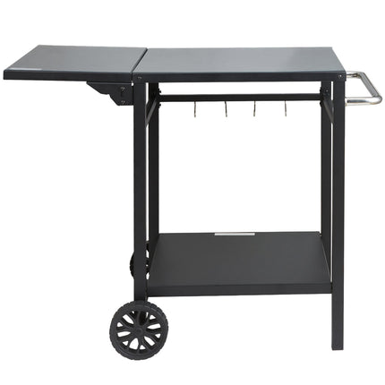 Outdoor Grill Prep Cart – Double Shelf, Foldable Side Table
