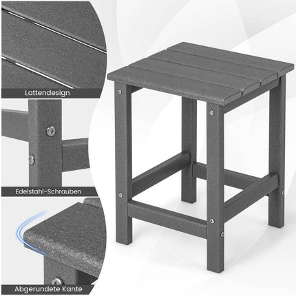 Outdoor HDPE Side Table – Weatherproof, 36x36x47 cm, Grey
