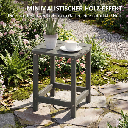 Outdoor HDPE Side Table, Weatherproof, 48x37x46 cm, Gray