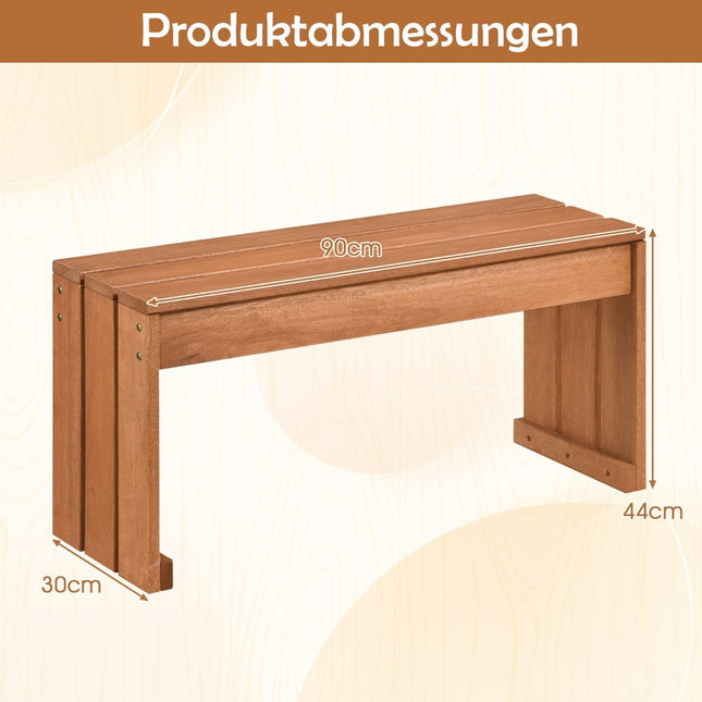 Ławka ogrodowa z twardego drewna, 90 cm, kompaktowa i uniwersalna konstrukcja