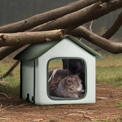 Outdoor Heated Cat House with Timer, Elevated, Small