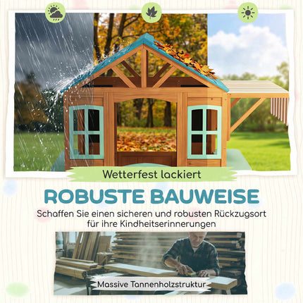 Outdoor Kids Playhouse with Chalkboard and Plant Box