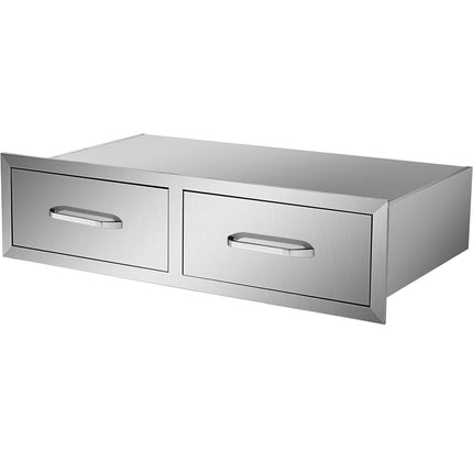 Outdoor Kitchen Double Drawers, 30 x 10 x 20 in, Stainless