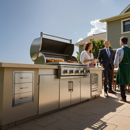 Outdoor Kitchen Drawers, 3-Tier Stainless Steel 16x21.5x18