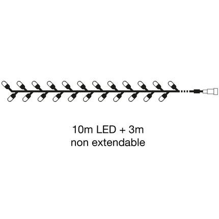 Outdoor LED String Lights, 10m 100 LEDs, Warm White 12V
