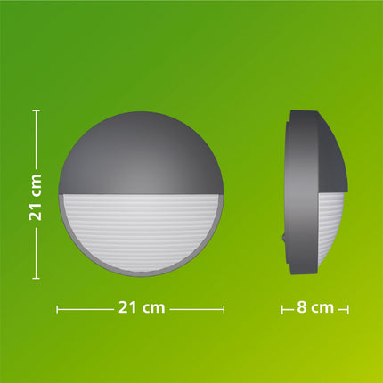 Outdoor LED Wall Light, 800lm, Warm White, Antracit