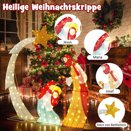 Outdoor Lighted Nativity Set, 151 cm, 140 Warm White LEDs