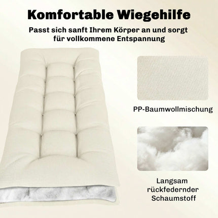 Outdoor Lounger Cushion, 198x65x13cm, Beige, UV50+ Water-Resistant
