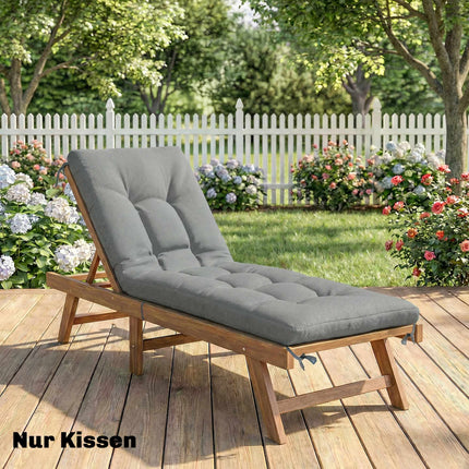 Outdoor Lounger Cushion, Removable, 198x65x13 cm, Light Grey