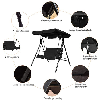 Outdoor Loveseat Swing Glider With Canopy, Cushions