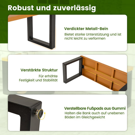 Outdoor Metal Bench with Cat House, 3-Seater, 150 cm