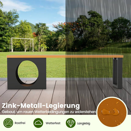 Outdoor Metal Bench with Cat House, 3-Seater, 150 cm