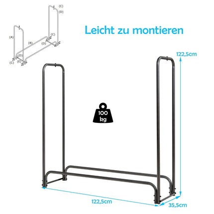 Outdoor Metal Firewood Rack with Waterproof Cover