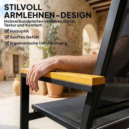 Outdoor Metal Furniture Set for 4 with Sofa, Chairs, Table