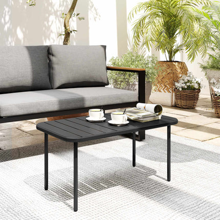 Outdoor Metal Patio Table, Weatherproof, 90x50x43 cm