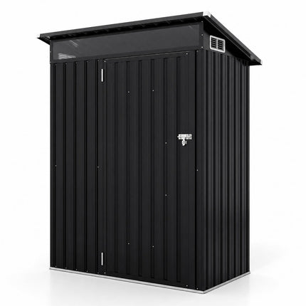 Outdoor Metal Storage Shed, Lockable Door, 150x89x185 CM