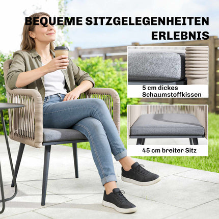 Outdoor Patio Chair Set, Steel Frame, PE Rattan, 2 Pieces
