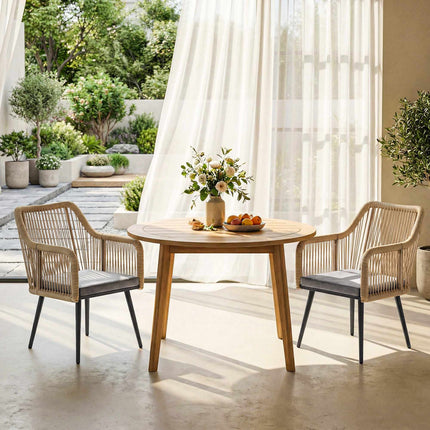 Outdoor Patio Chair Set, Steel Frame, PE Rattan, 2 Pieces