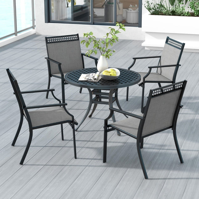 Outdoor Patio Chairs Set, Quick-Dry Fabric & Metal Frame