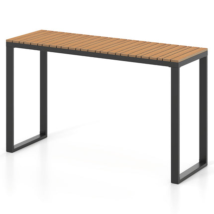 Outdoor Patio Console Table, 129 x 42 cm WPC Top