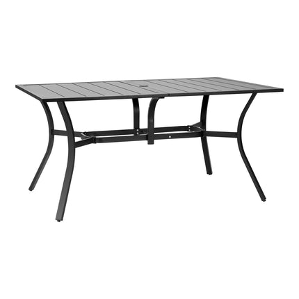 Outdoor Patio Dining Table 150cm, Metal, Umbrella Hole