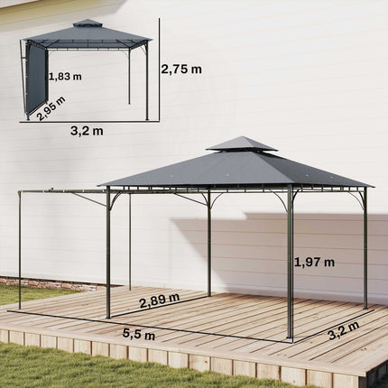 Outdoor Pavilion with Retractable Roof, UPF 30+ Protection