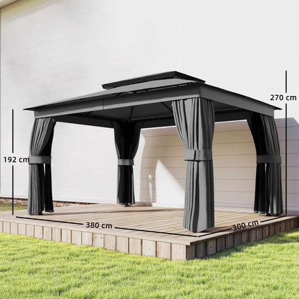 Outdoor Pavilion with UPF30+ Roof and Curtains