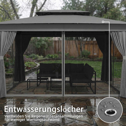 Outdoor Pavilion with UPF30+ Roof and Curtains