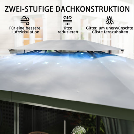 Outdoor Pavilion with UPF30+ Roof and Curtains