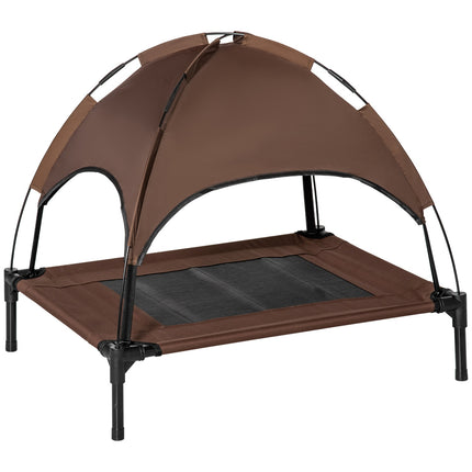 Elevated outdoor dog bed with canopy, Taffeta fabric, 76x61x73 cm