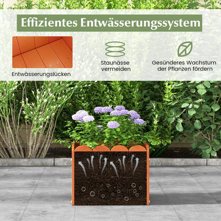 Outdoor Planter Box Set, HDPE, Weatherproof, 32x30x25 cm, Orange