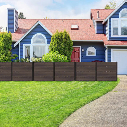 Outdoor Privacy Fence Screen, 2 HDPE Panels, 5 Stakes