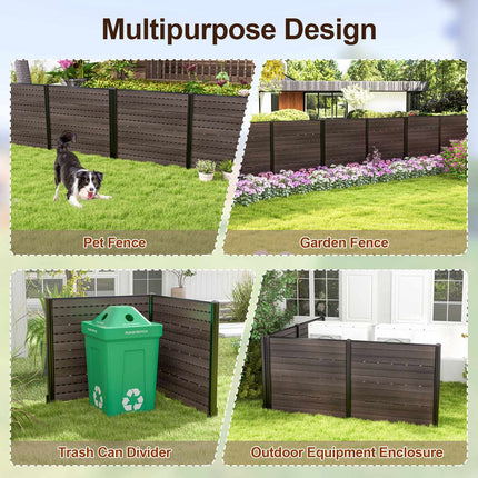 Outdoor Privacy Fence Screen, 2 HDPE Panels, 5 Stakes
