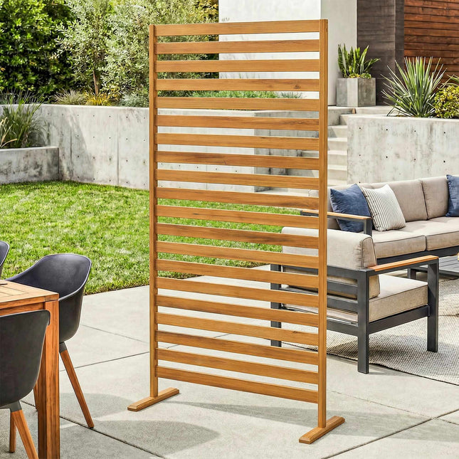 Outdoor Privacy Screen, Natural Wood, 80x170 cm