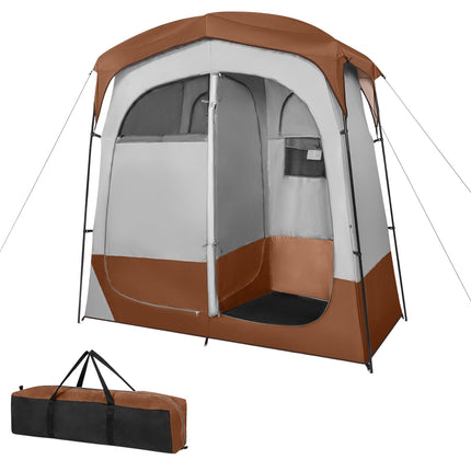 Outdoor Privacy Tent with 2 Rooms & Removable Rain Cover