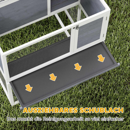 Outdoor Rabbit Hutch, Two-Story, Weatherproof Roof