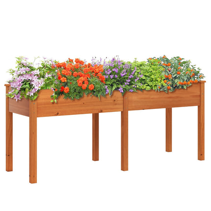 Outdoor Raised Garden Bed with Legs, 185x58x77 cm Wood
