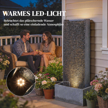 Outdoor Resin Water Fountain with LED Lights, 80 cm