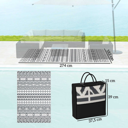 Outdoor Rug, Reversible Waterproof Polypropylene, 182x274 cm