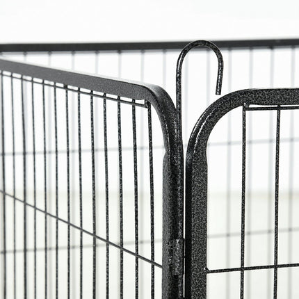 Outdoor dog playpen - 12-panel steel, black, 60 cm high