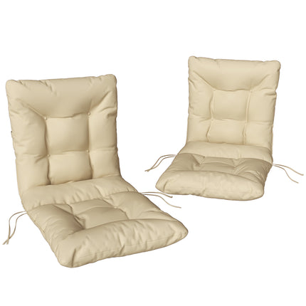 Outdoor Seat Cushions Set, 8cm Thick, Beige, 120x50 cm