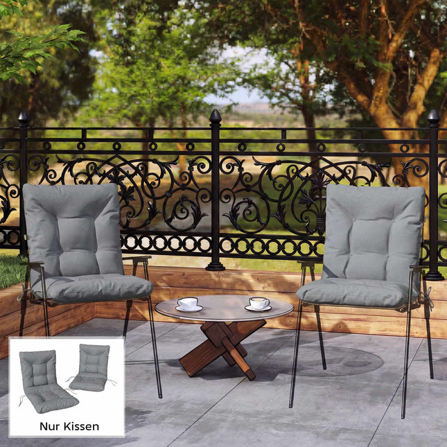 Outdoor Seat Cushions Set, 8cm Thick, Water-Resistant, 2-Pack