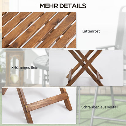 Outdoor folding side tables in teak, Set of 2 - 45x45x45 cm